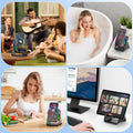 Wireless Induction Speaker 5-In-1 Bluetooth Speaker with Phone Stand,Stereo Sound, 3500Mah Rechargeable, 8 RGB Ambient Light, 360Â° Adjustable Holder for Iphone/Android/Ipad,Gifts for Men Women (Black)