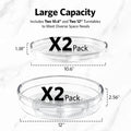 4 Pack Lazy Susan Organizer, Clear Lazy Susan Turntable for Cabinet, Refrigerator, Table Top, Kitchen, Bathroom, Pantry Organizers and Storage, 2 Sizes Included 12In, 10.6In