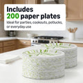 Everyday Paper Plates, 8.62 Inch, Disposable, 200 Count, Packaging May Vary