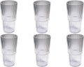Fine Ribbed 22 Oz Durable Acrylic Jumbo Drinking Glasses, Shatter-Resistant and Dishwasher-Safe Indoor/Outdoor Drinkware for Water, Iced Tea, Juice, and Cocktails - Clear - Set of 6