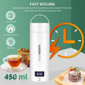 Travel Electric Kettle Portable Small Mini Tea Coffee Kettle Water Boiler, Water Heater with 4 Temperature Control,304 Stainless Steel with Auto Shut-Off & Boil Dry Protection, Bpa-Free (White)