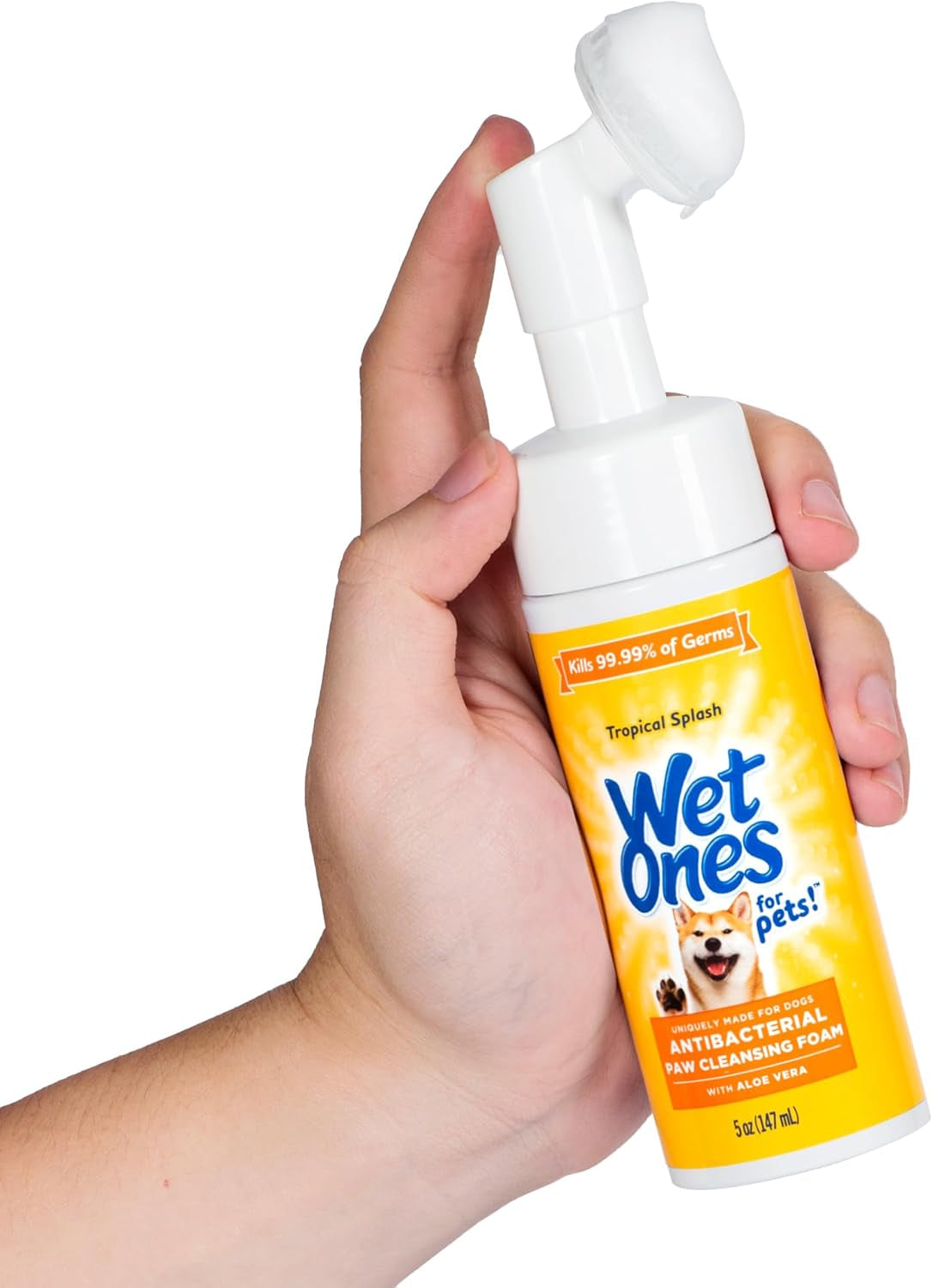 for Pets Antibacterial Dog Paw Cleaner with Built-In Scrubber Brush, Tropical Splash Scent - Foaming Cleanser for Dog Paws - Paw Washer & Grooming Care, 5 Ounce