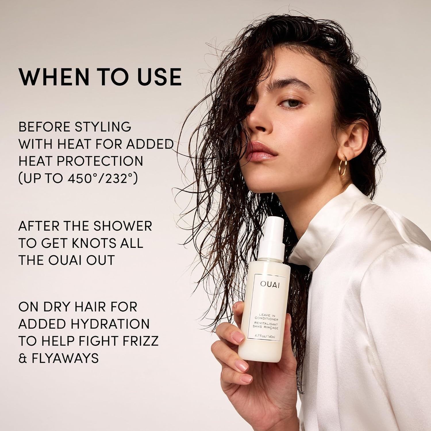 Leave in Conditioner & Heat Protectant for Hair - Prep Hair for Styling or Use as Detangling Spray to Fight Frizz & Flyaways - No Parabens, Sulfates or Phthalates (1.5 Oz)