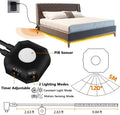 Motion Sensor LED Light Strip, 2PCS 9.8Ft Motion Sensor Light Indoor with Automatic Shut-Off Timer, Motion Activated Bed Lights under Cabinet Lighting Kit for Bedroom Home Hallway-Warm White