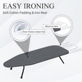 Metal Mesh Panel Tabletop Ironing Board | Foldable Iron Board | Heavy Duty Small Iron Board with Heat Resistant Cover and 100% Cotton 8Mm Thicken Pad | 31.5"X11.8"X6.2"
