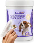 Ear Cleaner Wipes for Dogs & Cats, Vet-Recommended Dog Ear Infection Treatment to Relief Itching & Inflammation, Remove Wax, Dirt & Stop Smelly, Cleaning Deodorizing Wipes 50Ct(Unscented)