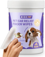 Ear Cleaner Wipes for Dogs & Cats, Vet-Recommended Dog Ear Infection Treatment to Relief Itching & Inflammation, Remove Wax, Dirt & Stop Smelly, Cleaning Deodorizing Wipes 50Ct(Unscented)