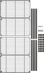 4-Shelf Steel Wire Storage Shelves for Garage, Adjustable Metal Shelving Unit, 200 Lbs per Shelf, 23.2" W X 48" H X 13.4" D, Black | Sturdy, Adjustable, Easy Assembly, Storage