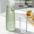 Portable Bottle Warmer for Travel - Super Fast Charging & 5-Min Heating for Breast Milk, Formula & Water, 17Oz Large Capacity, Baby Flask for Vehicle Car Airplane Journey (350ML)