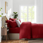 Full Size Comforter Sets Dark Red, 7 Pieces Bed in a Bag, Red Comforter Full Size, All Season Bedding Sets with Stitch Quilted Comforter, Flat Sheet, Fitted Sheet, Pillowcases