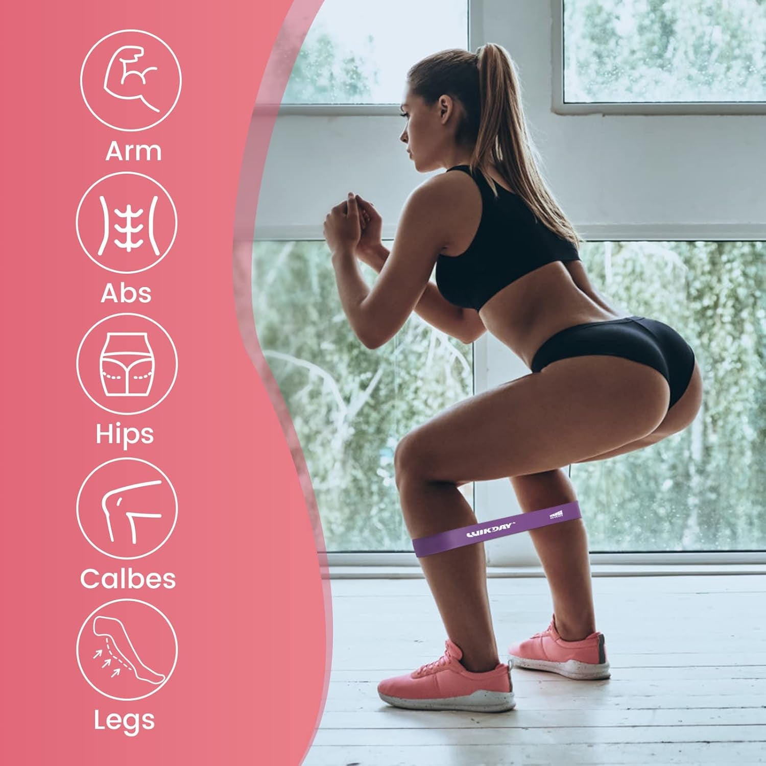 Resistance Bands for Working Out Exercise Loop Bands Workout Bands Set for Men Women Body Stretching, Crossfit Training, Home Workout, Physical Therapy, Booty Legs, Set of 5