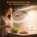 14.7Inch under Cabinet Lighting Rechargeable 2 Pack- 3 Color Temps&5 Level Brightness, Super Bright, 4 Modes, Motion Sensor, Long Lasting - Easy Installation Magnetic under Closet Lights-Black