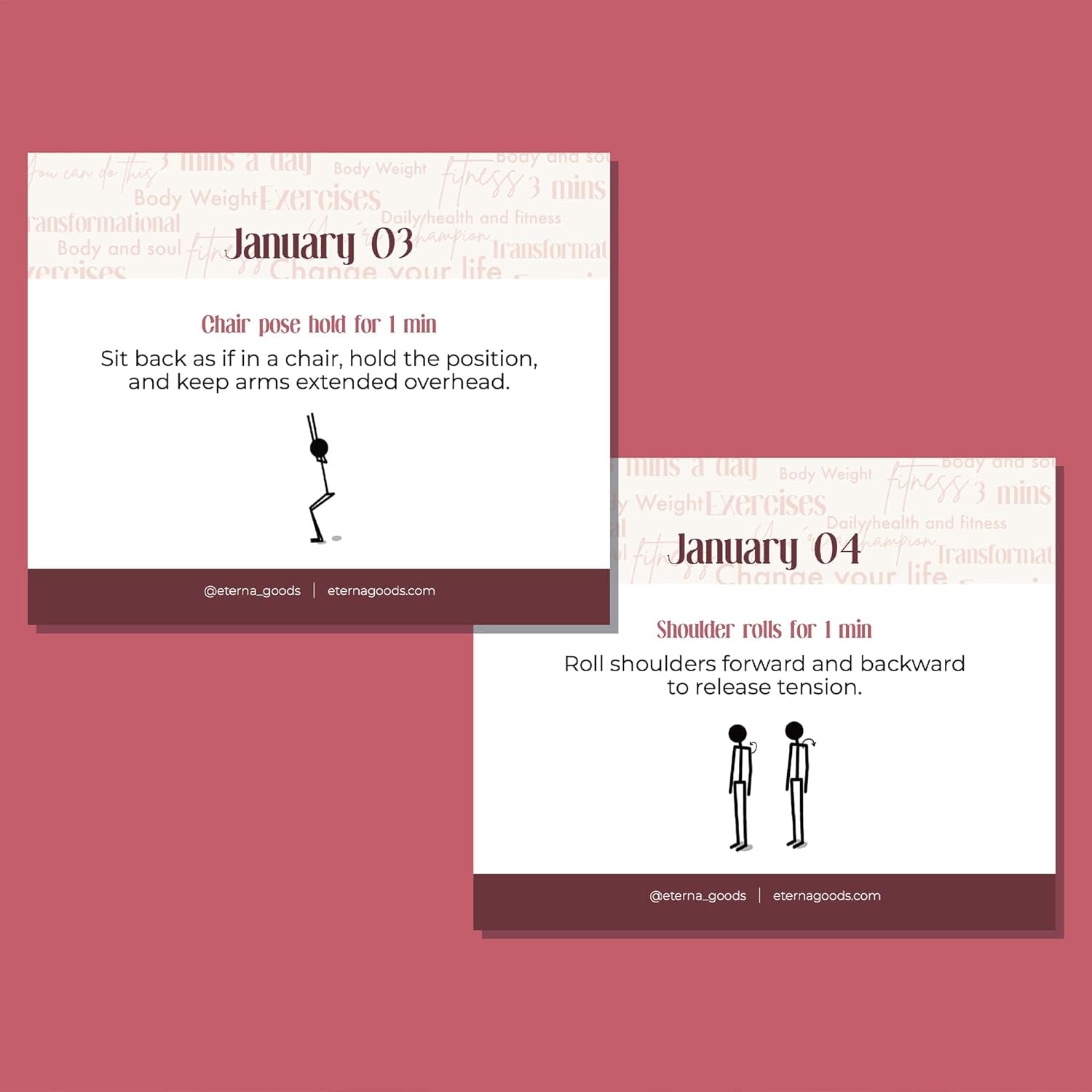 Daily Fitness Calendar | Perpetual Bodyweight Workout Calendar with New Exercises and Movement Routines for Every Day of the Year, Stay Healthy, Build Strength & Get Moving with This Workout Planner