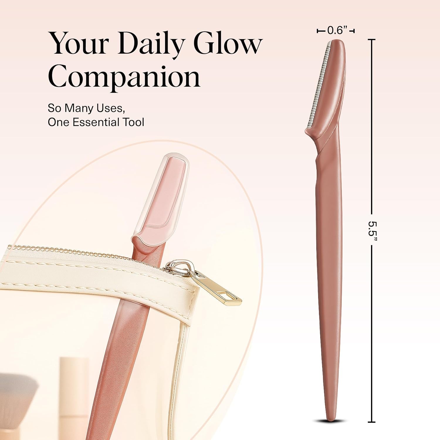 Dermaplane Razor for Women Face – Face Razors for Women & Men, Eye Brow Razors & Face Shaver – Exfoliating Facial Razor & Dermaplaner as Skin Care Tool for Smoother Skin - Terracotta, 6 Pcs