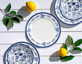 Medallion Flower Melamine Serving Bowl - Blue - 11.9"