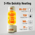 Portable Bottle Warmer - Detachable 10000Mah Battery, 212Â°F Boil & Sterilization, 3 Min Fast Heating, 100W, 17 OZ Large Capacity, Designed for Travel Bottle Warmer on the Go