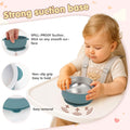 Baby & Toddler Bowls | Stay-Put Suction | Silicone & Stainless Steel with Leakproof Sealed Lids (Set of 3) | Portable Baby Food Bowls