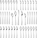 30 Pcs Silverware Set Service for 6,Premium Stainless Steel Flatware Set,Mirror Polished Cutlery Utensil Sets,Durable Kitchen Eating Tableware Sets,Include Fork Knife Spoon,Dishwasher Safe
