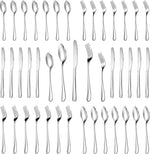 30 Pcs Silverware Set Service for 6,Premium Stainless Steel Flatware Set,Mirror Polished Cutlery Utensil Sets,Durable Kitchen Eating Tableware Sets,Include Fork Knife Spoon,Dishwasher Safe
