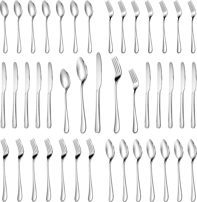 30 Pcs Silverware Set Service for 6,Premium Stainless Steel Flatware Set,Mirror Polished Cutlery Utensil Sets,Durable Kitchen Eating Tableware Sets,Include Fork Knife Spoon,Dishwasher Safe