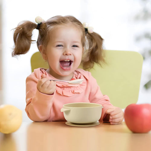 3 Pack Baby Bowls with Suction| Leak-Proof Stay Put Silicone Food Bowl with Lids for Babies Kids Toddlers Infants| Food Grade Soft Safe Bpa-Free Silicone (Pink Rose Linen)