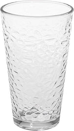 Set of 10 Hammered Glass Cups, 16Oz. Dishwasher Safe Cocktail Drinking Glasses - Clear Heavy Base Stemmed Water Glasses, Tall Beer Glasses, Bar Glass, Juice, Iced Tea, Margarita, & Everyday Drinks.