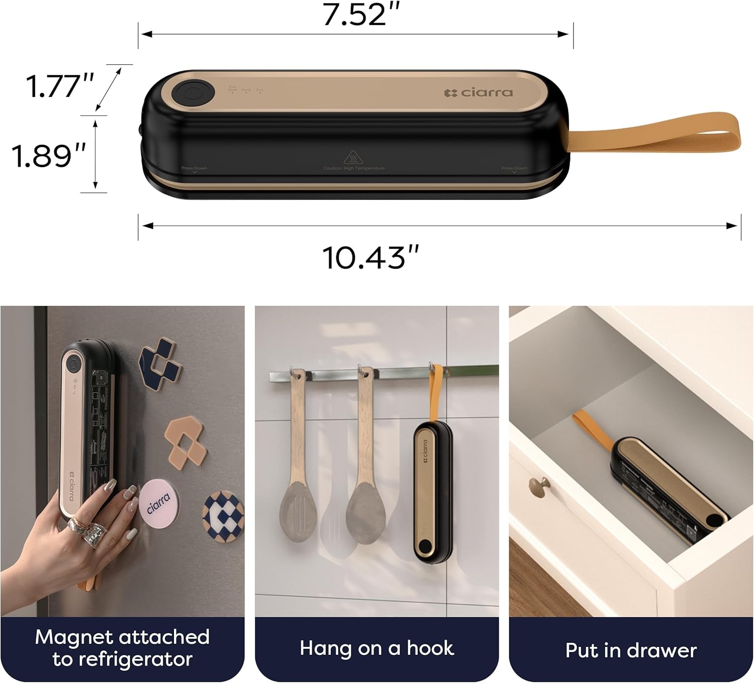 Handheld Vacuum Sealer â€“ Portable Food Preservation Machine with 3 Modes, Compact Automatic Sealing System for Dry & Wet Foods (Vacuum Sealer + 5 Pcs Vacuum Seal Bags)