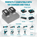 6.0Ah Battery Replacement for Makita 18V Battery Compatible with 18 Volt BL1860B BL1850B BL1840B BL1830B BL1815B Batteries