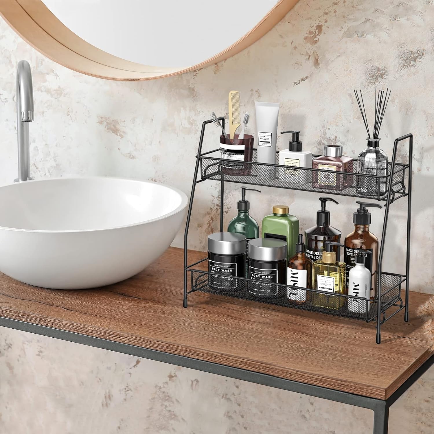 Spice Rack Organizer for Cabinet, Bathroom Organizer Countertop, Bathroom Counter Organizer, Kitchen Countertop Organizer, Bathroom Vanity Organizer