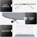 Tabletop Ironing Board,Portable Iron Board with Iron Rest, Foldable Small Ironing Board with Heat Resistant Cover and 100% Cotton Pad, 31.5"X11.8"X7", Grey