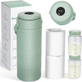 Portable Breast Milk Cooler for Outdoors & Work, 360Â° Total Cooling Keeps Milk Fresh for 24 Hours, 19Oz Large Capacity Travel Breastmilk Chiller with Temp Display & 2Pcs Bottle for Breastmilk Storage