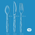 Disposable Clear Plastic Cutlery Set, Premium Quality, Strong, 192 Count, Large Combo Pack Forks, Spoons and Knives