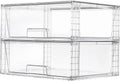 2 Pack Large Stackable Storage Drawers,Easily Assemble Clear Acrylic Bathroom Closet Undersink Organizers,Plastic Storage Bins for Cabinet,Kitchen Pantry,Medicine Organization