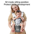 Baby Carrier Newborn to Toddler with Hip Seat, Multifunction Baby Hip, 4-In-1 Ergonomic Infant Carrier (Ergonomic M Position) Adjustable & Removable Baby Holder Carrier for 0-36 Months (Grey)