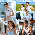 Portable Neck Fan Rechargeable - [With LED Display] 5 Speeds, 5000 Mah Battery Operated Wearable Personal Cooling Bladeless Fan for Outdoor Travel, Gifts for Men Women Kids,Gray