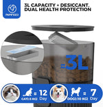 Automatic Cat Feeder with App, 2.4G Wifi Cat Food Dispenser, 3L Slow Feeder Timed Cat Feeders for Dry Food, 10 Meals/Day, 6 Portions/Meal, Dual Power Supply Smart Pet Feeder for Small Dog