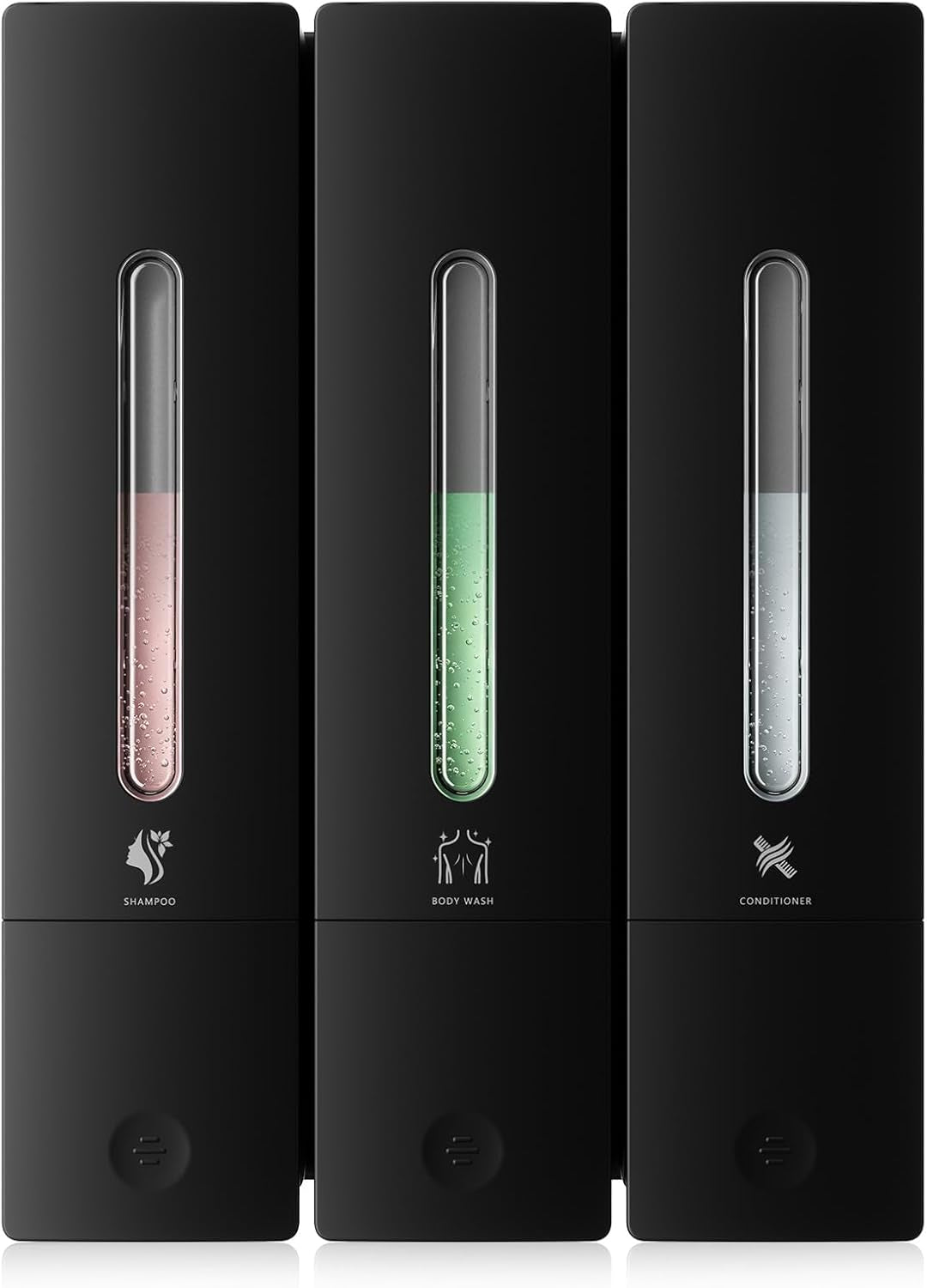 Shampoo and Conditioner Dispenser - Wall-Mounted 3-Chamber Shower Soap Dispenser, No-Drill, 1200ML Capacity, for Bathroom & Hotel