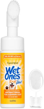 for Pets Antibacterial Dog Paw Cleaner with Built-In Scrubber Brush, Tropical Splash Scent - Foaming Cleanser for Dog Paws - Paw Washer & Grooming Care, 5 Ounce