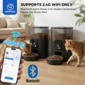 Automatic Cat Feeder with App, 2.4G Wifi Cat Food Dispenser, 3L Slow Feeder Timed Cat Feeders for Dry Food, 10 Meals/Day, 6 Portions/Meal, Dual Power Supply Smart Pet Feeder for Small Dog