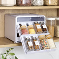 SpicestackÂ® Adjustable Spice Rack Organizer, Pull-Down 24-Bottle Seasonings and Spices Holder for Kitchen Cabinet and Pantry Organization with 104 Included Labels | Adjustable