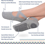 Pilates Socks for Women Non Slip Grip, Yoga Socks with Grippers for Barre, Hospital, Ballet, Dance, Barefoot Workout