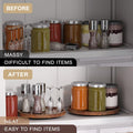 Lazy Susan Organizer for Kitchen,Acacia Wood Turntable for Cabinet, Pantry, Table, Countertop, Vanity, Spice Rackï¼ˆSmallï¼‰