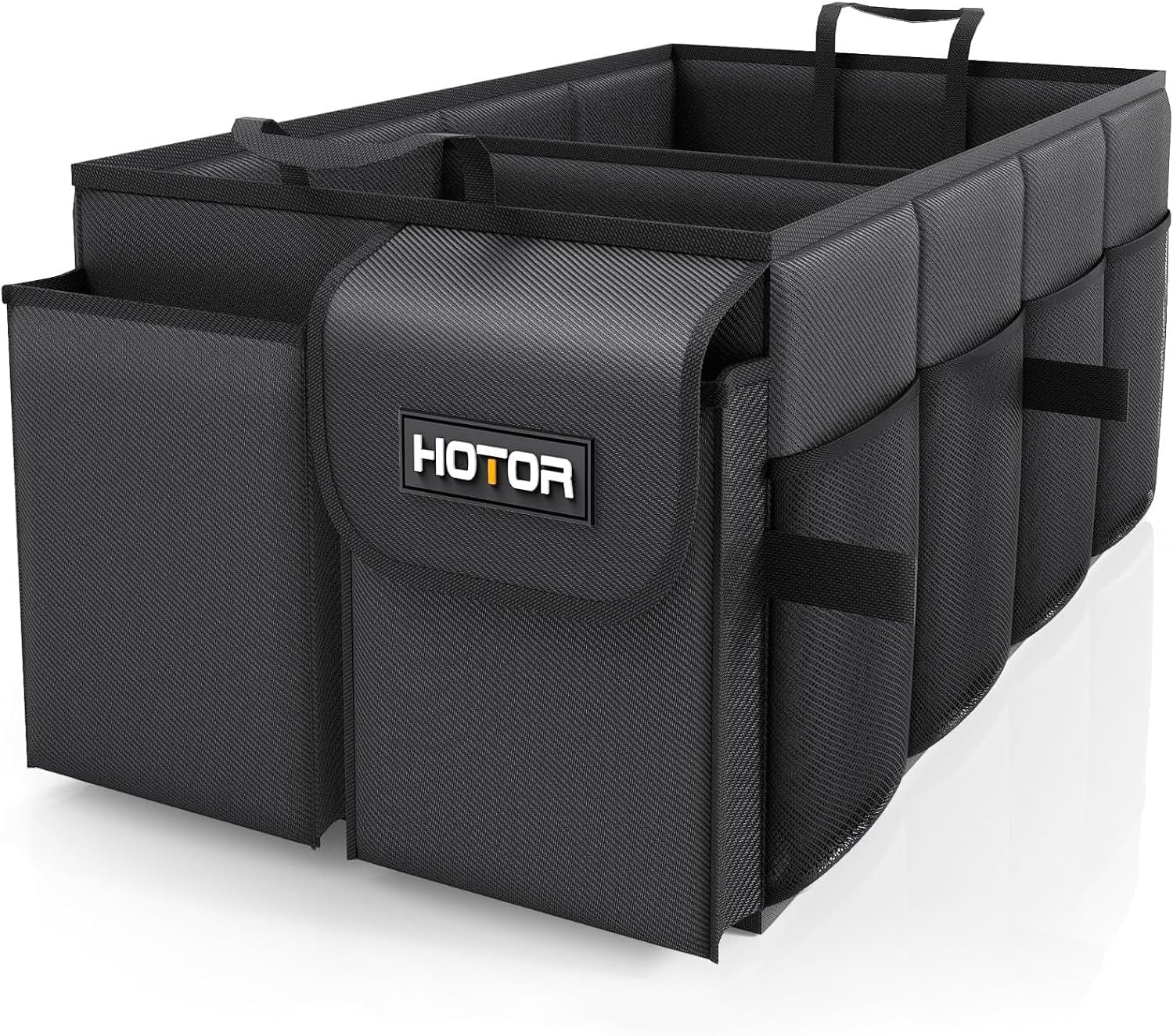 Trunk Organizer - Car Organizer, Foldable Trunk Organizer for Suvs & Sedans, Sturdy Car Organization for Car Accessories, Tools, Sundries, Black, 2 Compartments, 21.3"Ã—12.6"Ã—10.6"