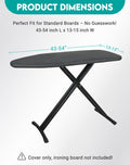 2025 Reinforced Ironing Board Cover and Pad, 15X54 Standard Size, Extra Thick Padding and Heat-Reflective Aluminium Coating, Multi-Layer Design with Elastic Edges Set, Black