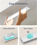 13Inch under Cabinet Lighting, 3200Mah Rechargeable Motion Sensor Light Indoor, LED Battery Operated Cabinet Lights, Dimmable Closet Light, Wireless under Counter Lights for Kitchen (2Pack)