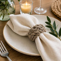 Handmade Jute Napkin Rings Set of 12 – Rustic Farmhouse Table Decor, Boho Woven Napkin Holders for Weddings, Parties & Dining Tables