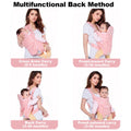 4-In-1 Baby Carrier Newborn to Toddler, Infant Carrier Ergonomic Adjustable Holder Portable Convertible Front and Back Backpack Carry for Infants Toddlers Babies 7-45 Pounds (Pink)