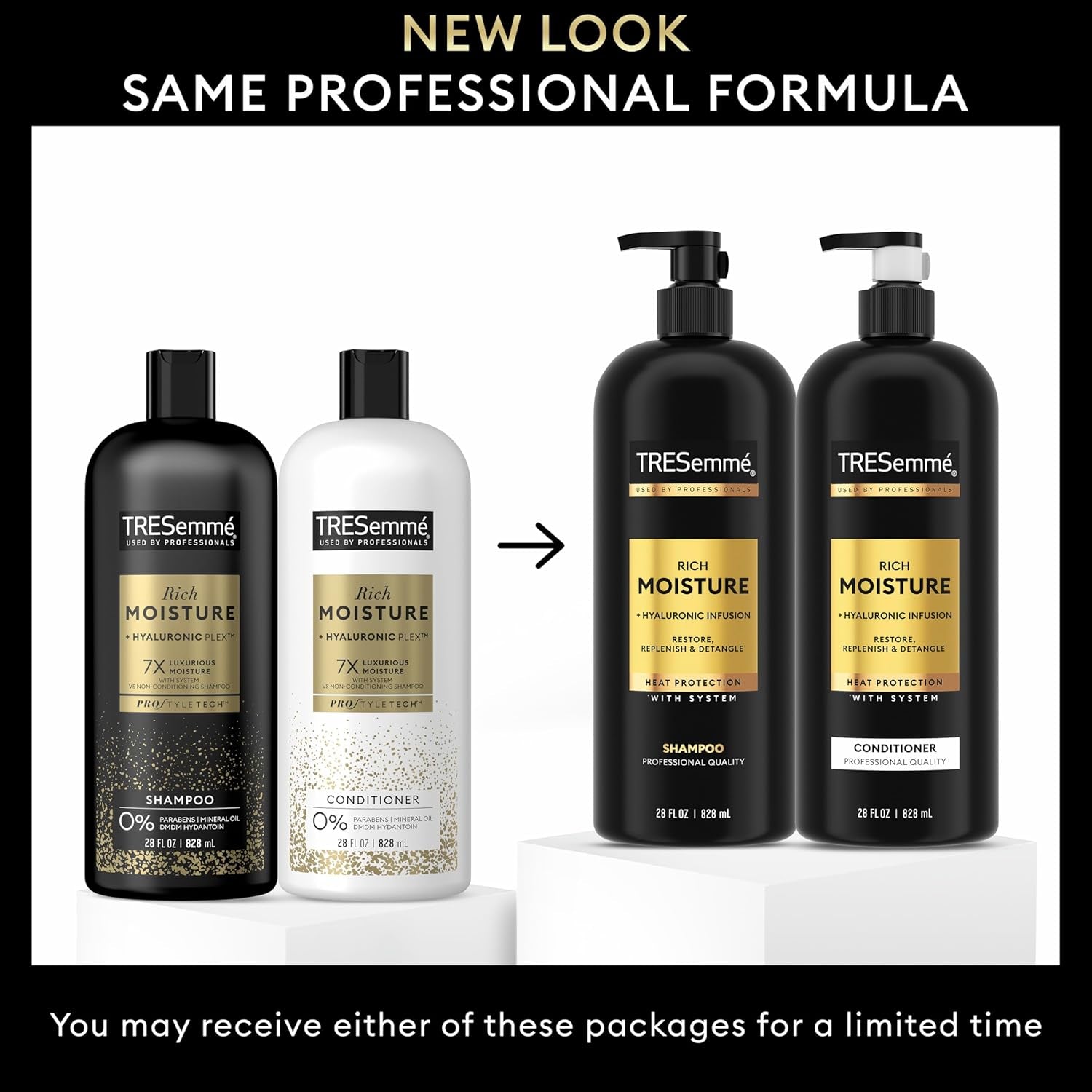 TresemmÃ© Rich Moisture Shampoo and Conditioner 2 Count Rich Moisture for Dry Hair Formulated with Vitamin E and Biotin 28 Oz