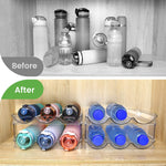 Water Bottle Organizer for Cabinet, Water Bottle Storage Organizer, 2 Packs Water