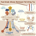 Silicone Baby Sensory Montessori Toys,Silicone Pull String Fidget Toys for Babies 18 Months+, Travel Toy for Plane, Car, and Stroller, Early Educational Fine Motor Skills Toy for Toddlers